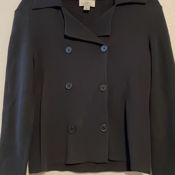 LOFT Navy Blue Button Up Cardigan - Picture 2 of 3